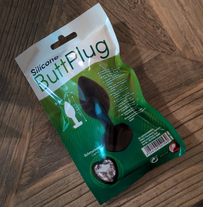 Zwarte Buttplug met Diamant: Jouw Fantasie, M